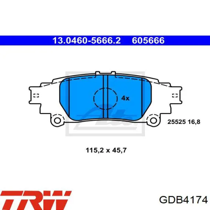 Задние дисковые колодки TRW GDB4174