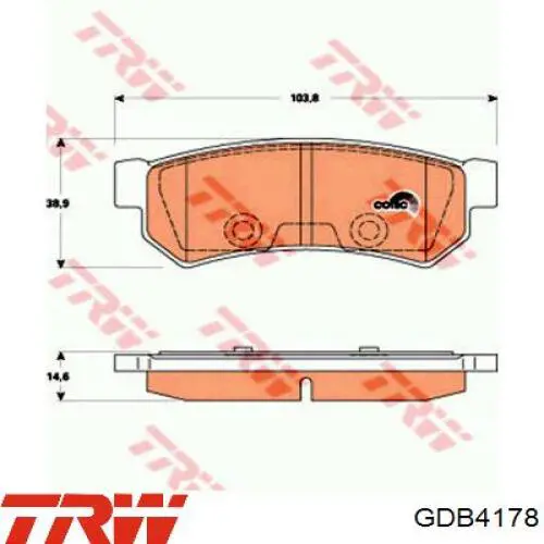 GDB4178 TRW колодки тормозные задние дисковые