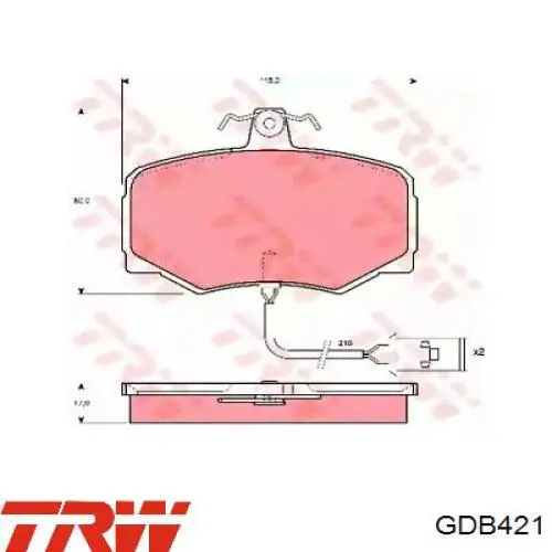 Передние тормозные колодки GDB421 TRW