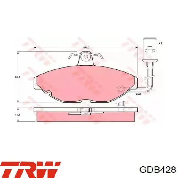 GDB428 TRW колодки тормозные передние дисковые