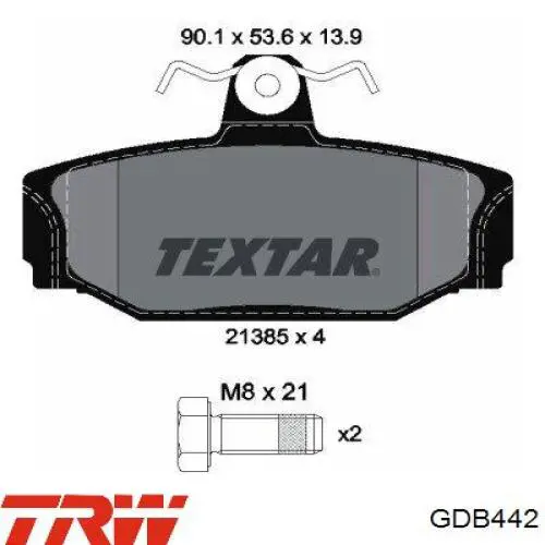 Колодки дисковые  TRW GDB442 цена, от 19.73 USD