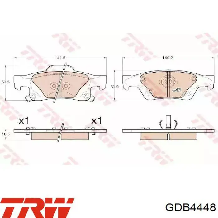 Колодки гальмові задні, дискові GDB4448 TRW