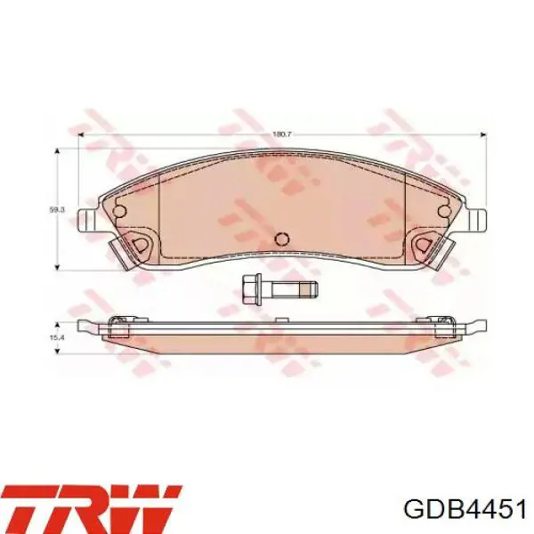 GDB4451 TRW колодки тормозные передние дисковые