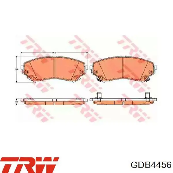Передние тормозные колодки GDB4456 TRW