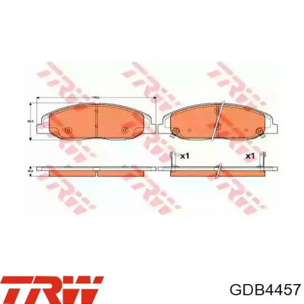 GDB4457 TRW колодки тормозные передние дисковые