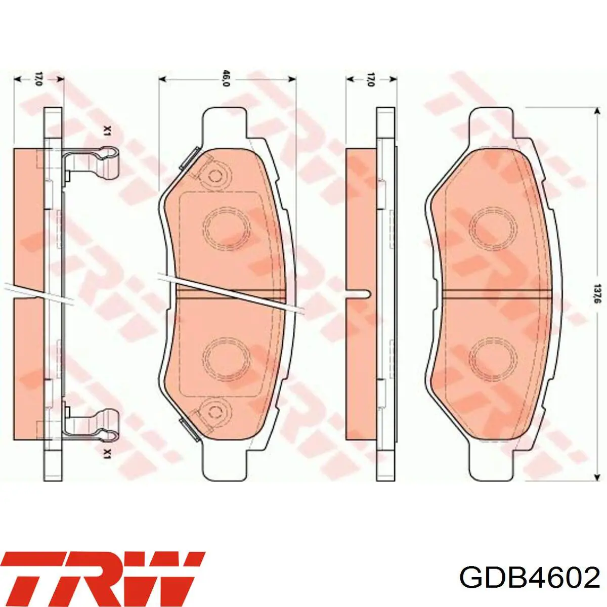 Pastillas de freno traseras GDB4602 TRW