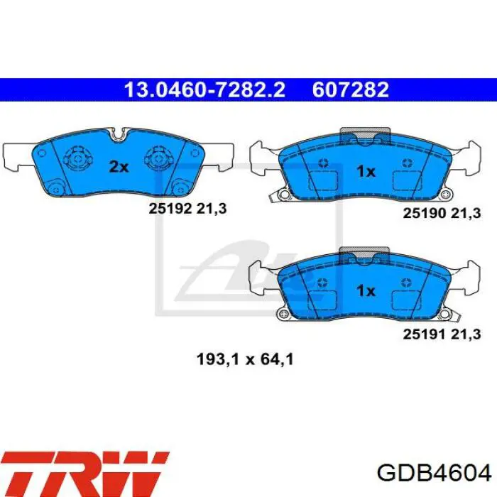 Передние тормозные колодки GDB4604 TRW