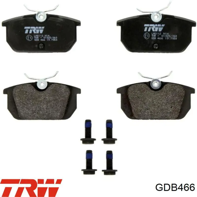 GDB466 TRW колодки тормозные задние дисковые