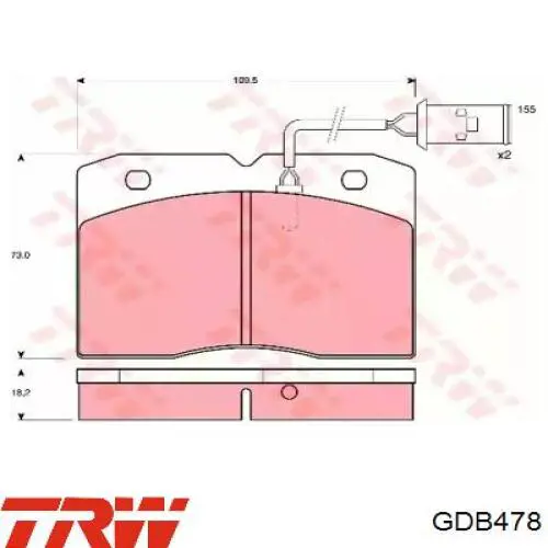 Передние тормозные колодки GDB478 TRW