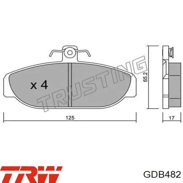 Купить GDB482 TRW Колодки тормозные