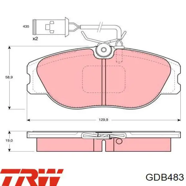 GDB483 TRW колодки тормозные передние дисковые