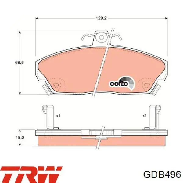 Pastillas de freno delanteras GDB496 TRW