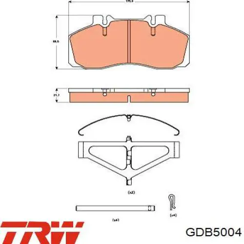 Передние тормозные колодки GDB5004 TRW