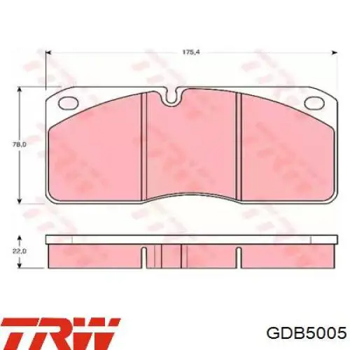 GDB5005 TRW колодки тормозные передние дисковые