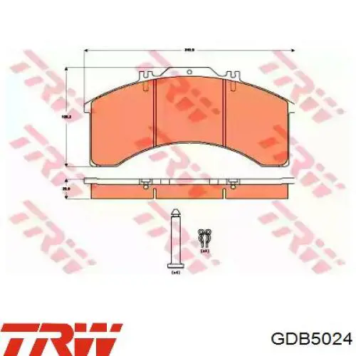 GDB5024 TRW колодки тормозные передние дисковые