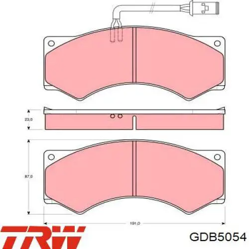 Передние тормозные колодки GDB5054 TRW