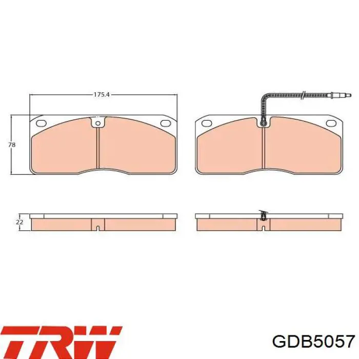 Передние тормозные колодки GDB5057 TRW