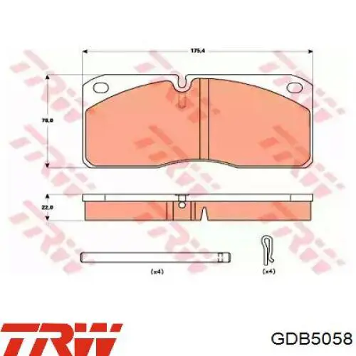 GDB5058 TRW Колодки передние