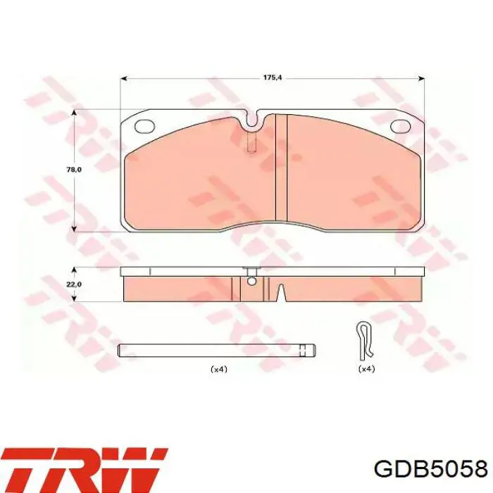 GDB5058 TRW колодки тормозные передние дисковые