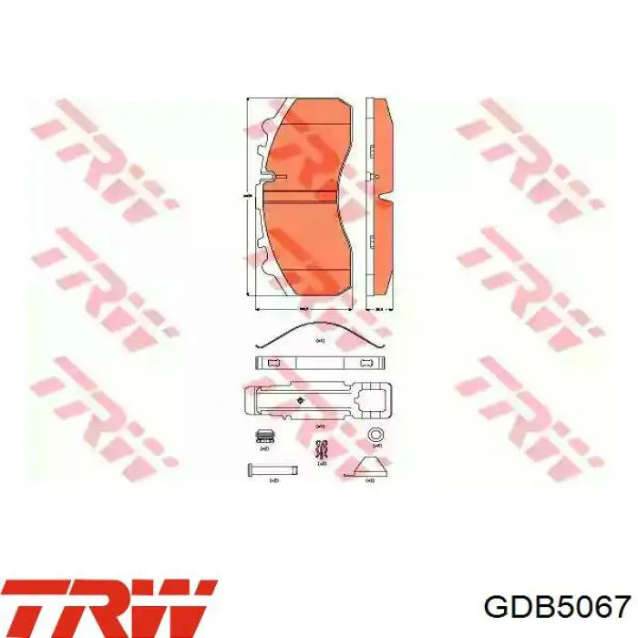GDB5067 TRW колодки тормозные передние дисковые