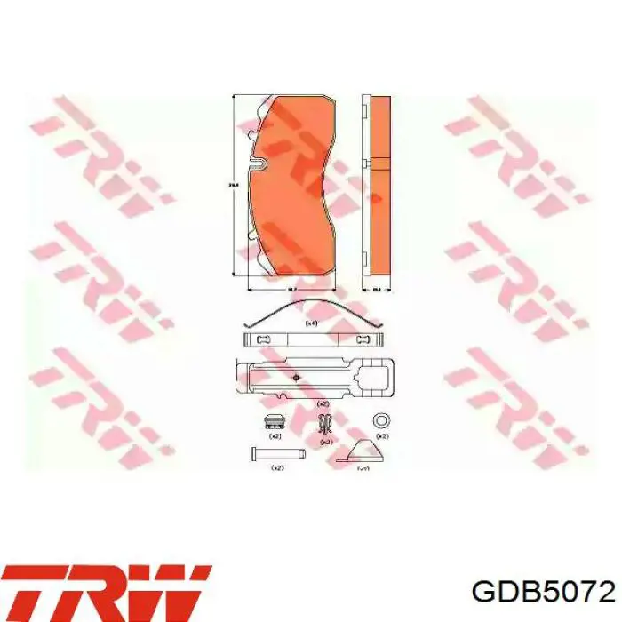 GDB5072 TRW колодки тормозные передние дисковые