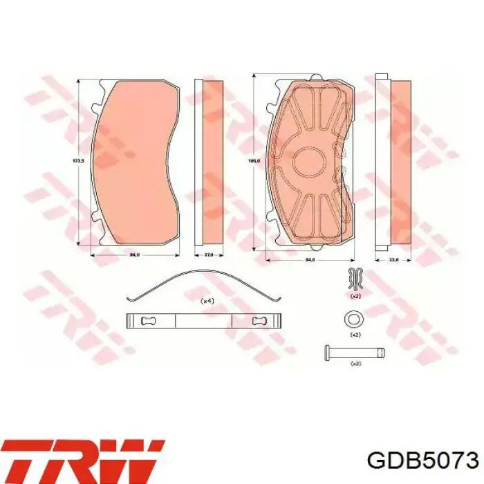 GDB5073 TRW колодки тормозные передние дисковые