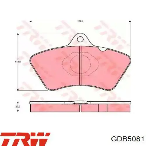 Купить GDB5081 TRW Колодки тормозные
