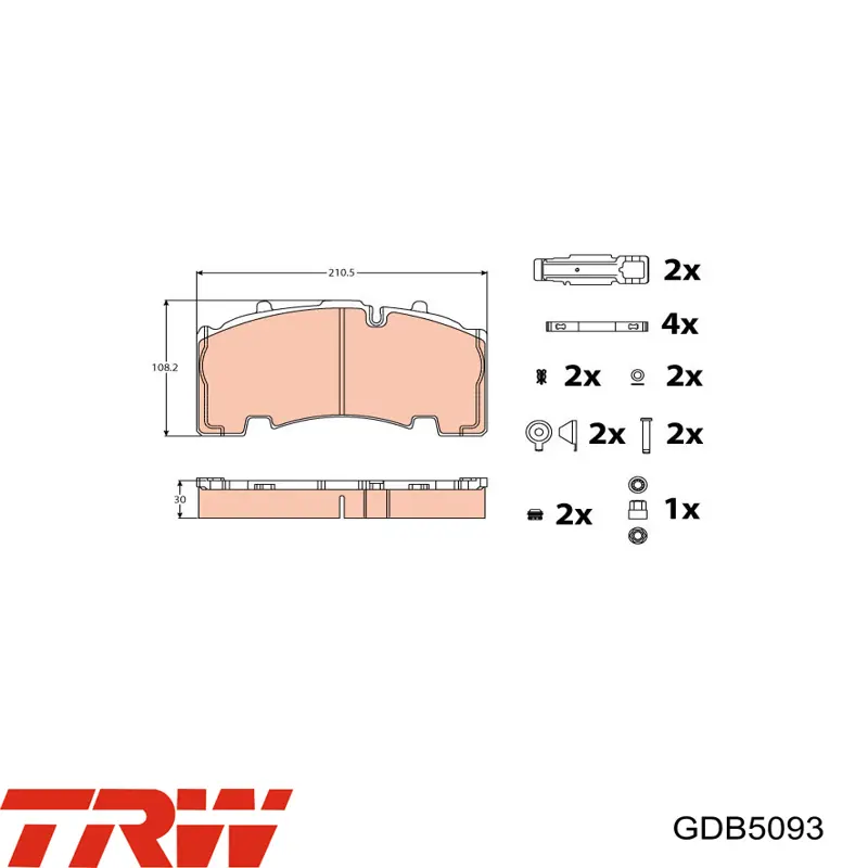 Задние тормозные колодки GDB5093 TRW