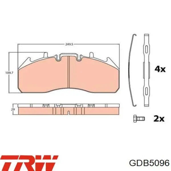 Купить GDB5096 TRW Колодки тормозные