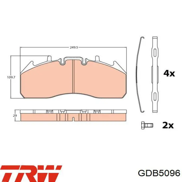 Передние тормозные колодки GDB5096 TRW
