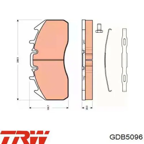 Pastillas de freno delanteras GDB5096 TRW