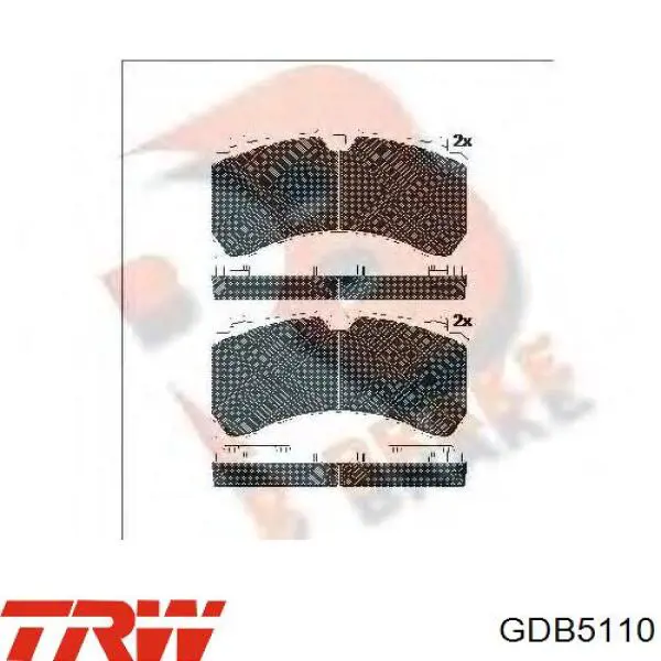 Колодки дисковые  TRW GDB5110 цена, от 121.07 USD