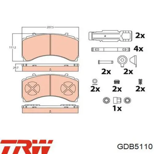 Задние дисковые колодки TRW GDB5110