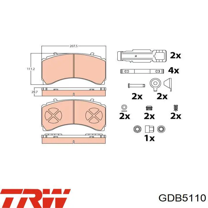 Купить GDB5110 TRW Колодки тормозные задние, дисковые