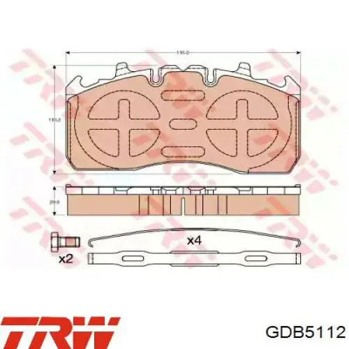 Задние тормозные колодки 2921129014T3060 Textar