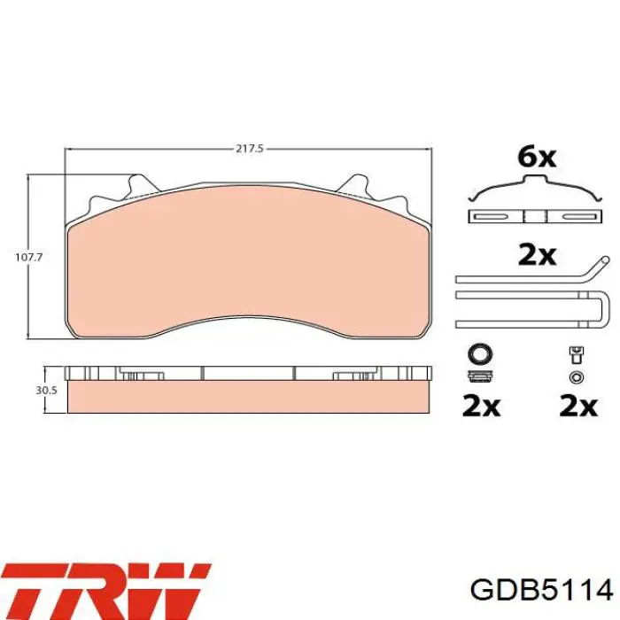 Передние тормозные колодки GDB5114 TRW