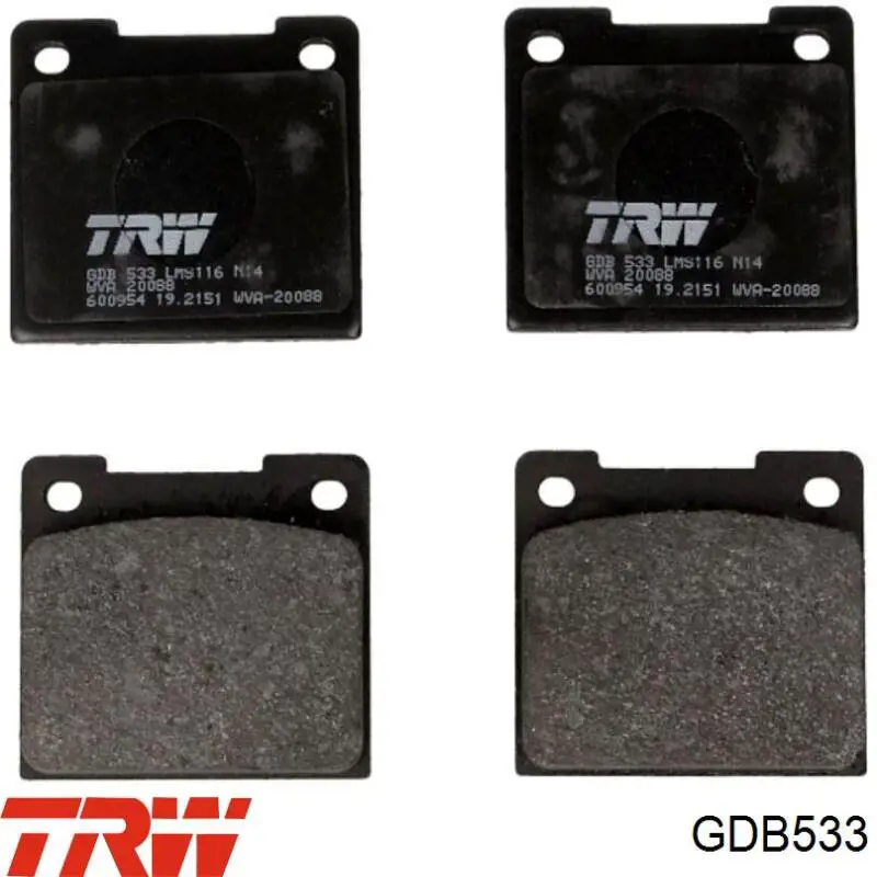 GDB533 TRW колодки тормозные задние дисковые