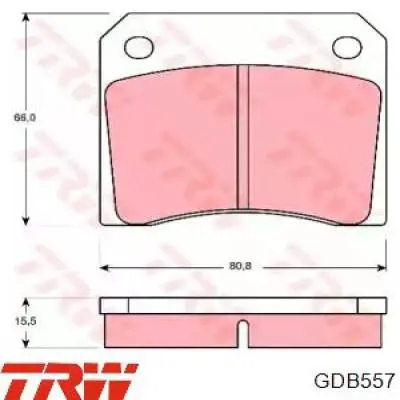 Задние тормозные колодки GDB557 TRW