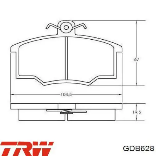 Передние тормозные колодки GDB628 TRW