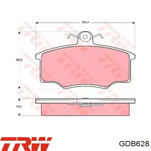 Колодки TRW GDB628 цена, от 17.45 USD