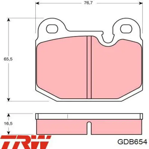 Передние тормозные колодки GDB654 TRW