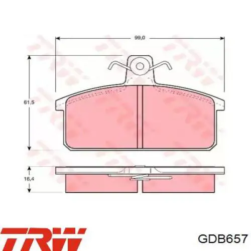 Передние тормозные колодки 9938719 Fiat/Alfa/Lancia