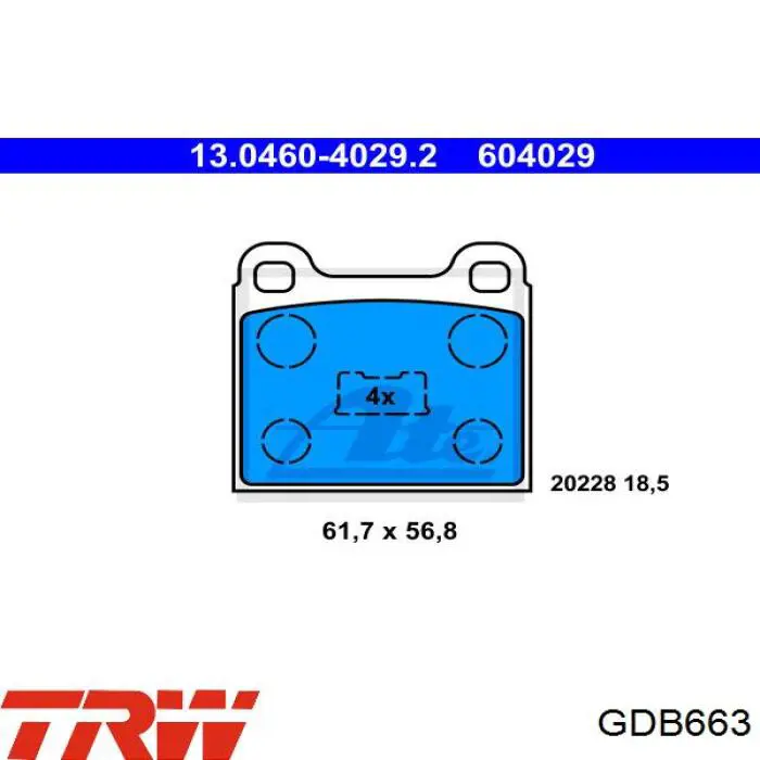 Купить GDB663 TRW Колодки тормозные