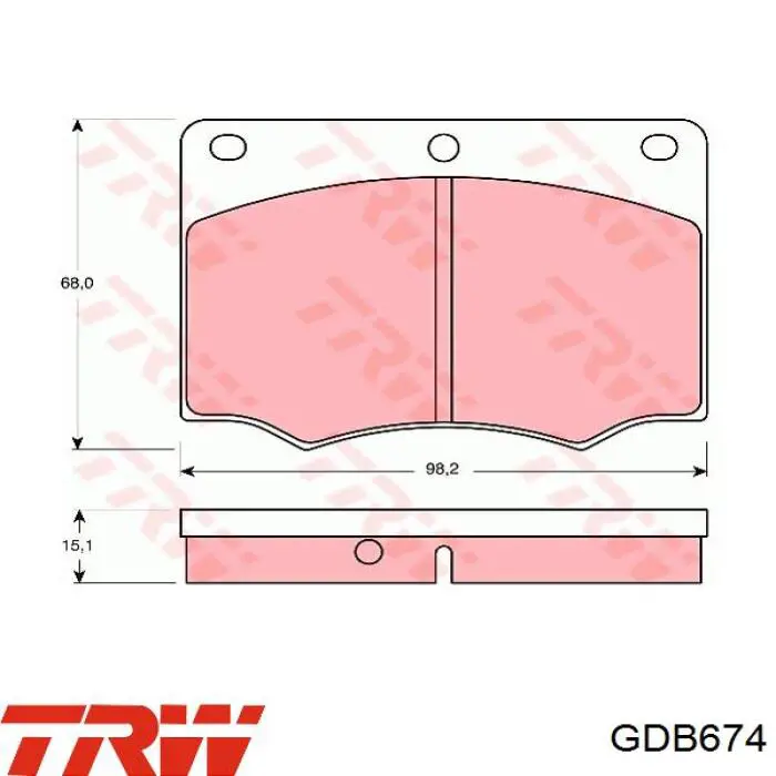 GDB674 TRW колодки тормозные передние дисковые
