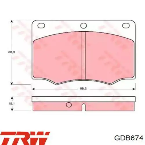 Колодки TRW GDB674 цена, от 24.23 USD