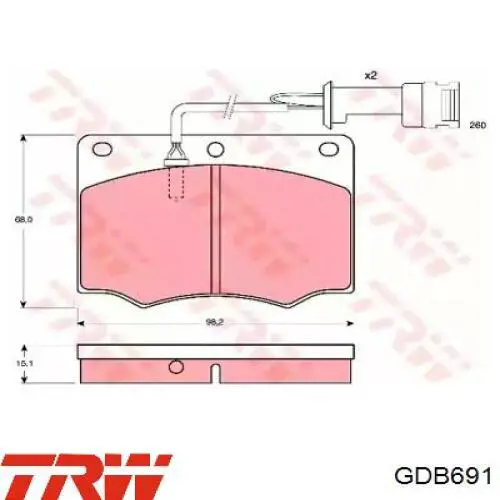 GDB691 TRW колодки тормозные передние дисковые