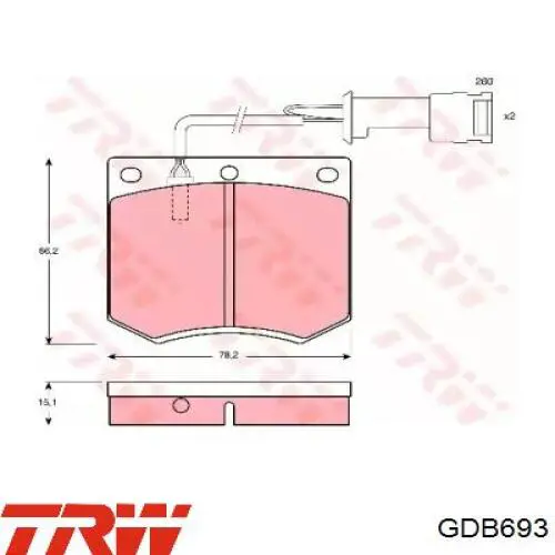 Передние тормозные колодки GDB693 TRW