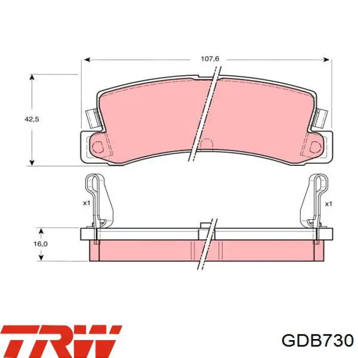 Купить GDB730 TRW Колодки тормозные задние, дисковые