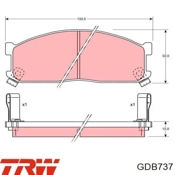 GDB737 TRW колодки тормозные передние дисковые