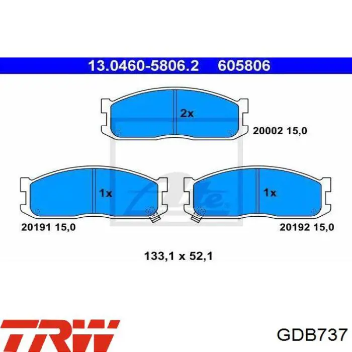 Колодки TRW GDB737 цена, от 15.20 USD
